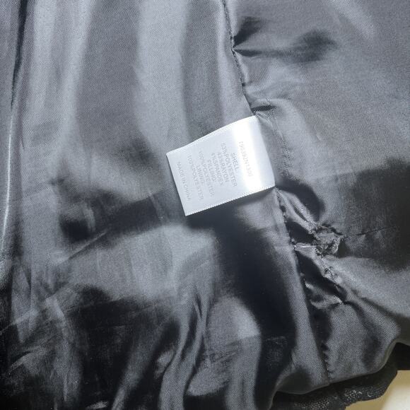 Lemon Tart Vest Black Floral All Over Print Full Zip Lined Pockets Womens L EUC - Picture 8 of 11